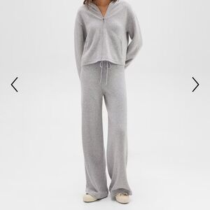 Track Pant in Felted Wool-Cashmere size L light heather gray